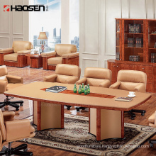 Luxury Wooden leather Customizable size meeting room furniture Conference table
